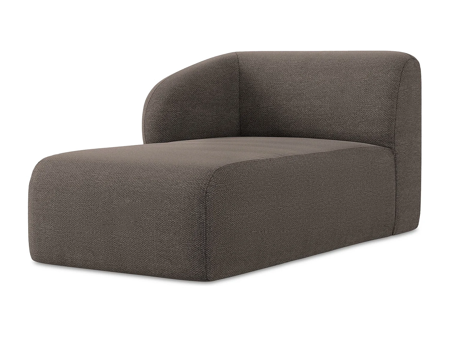 Chaise longue met hoek links van chocolade bouclé - LANI
