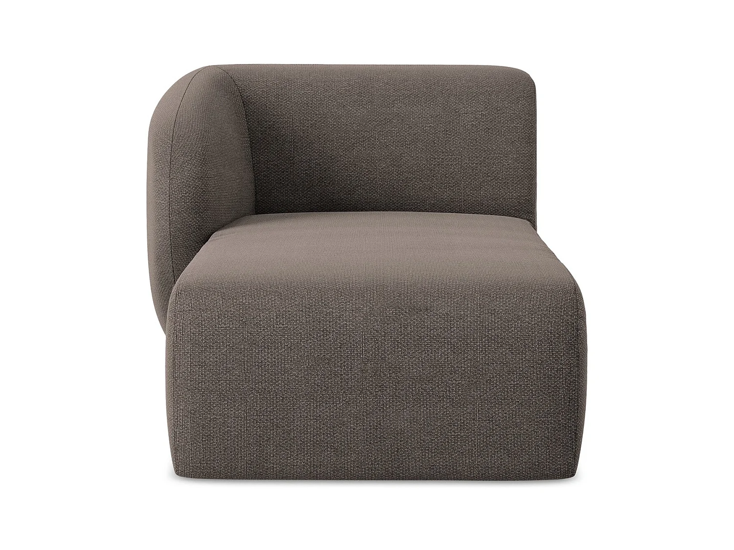 Chaise longue met hoek links van chocolade bouclé - LANI