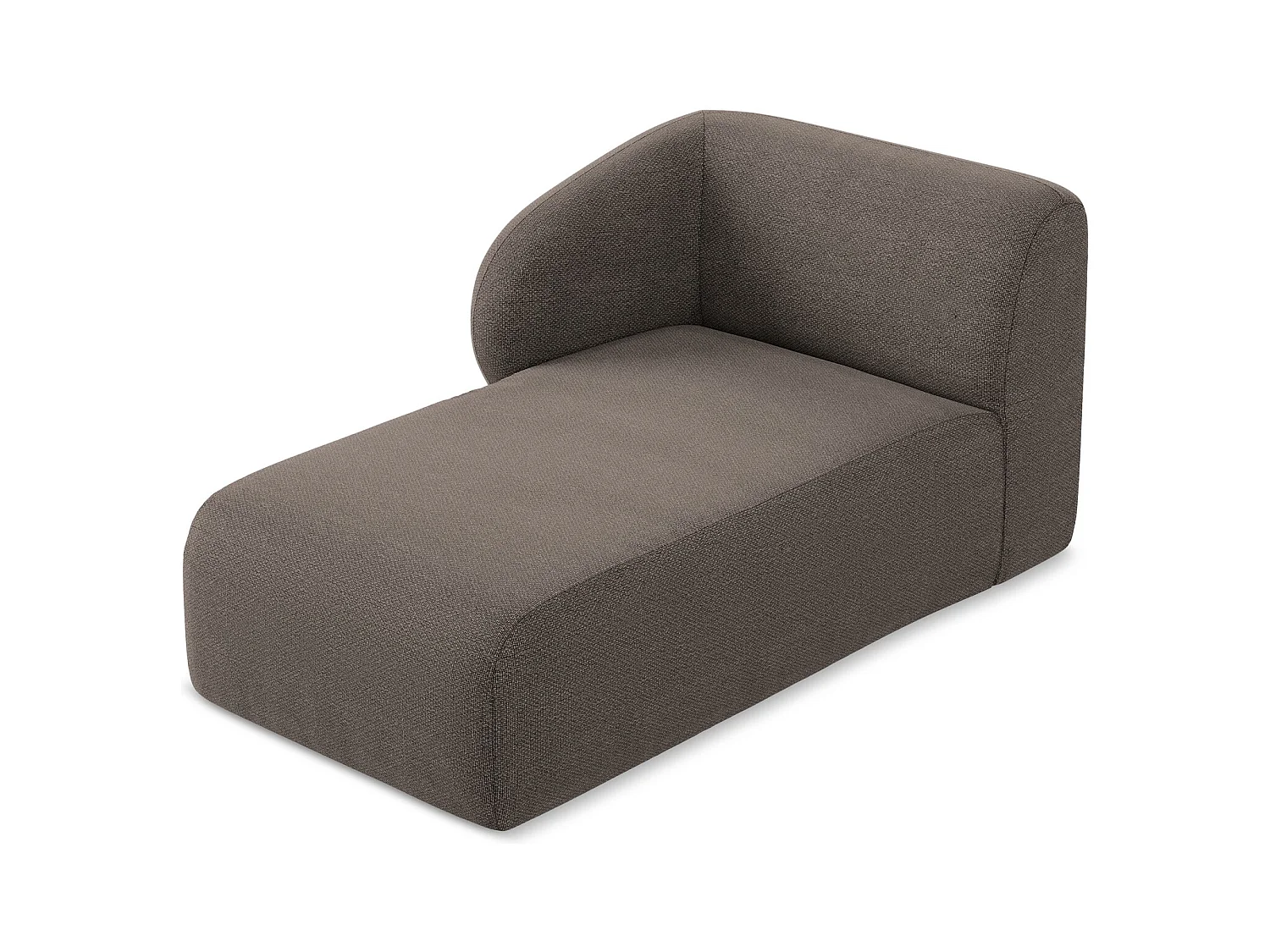 Chaise longue met hoek links van chocolade bouclé - LANI