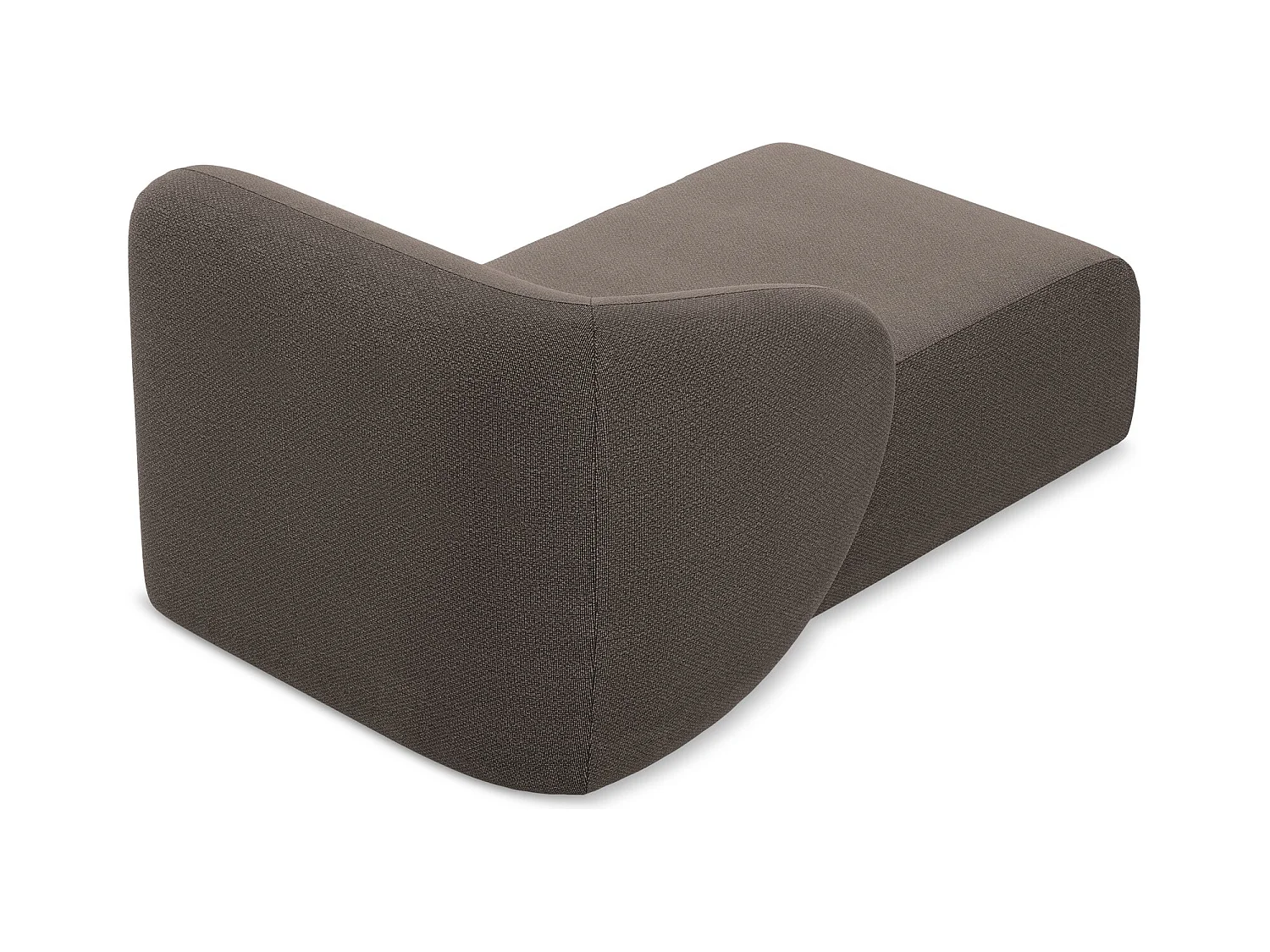 Chaise longue met hoek links van chocolade bouclé - LANI