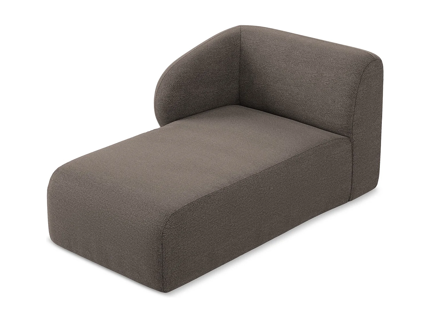 Méridienne gauche en tissu bouclette - choolat - LANI