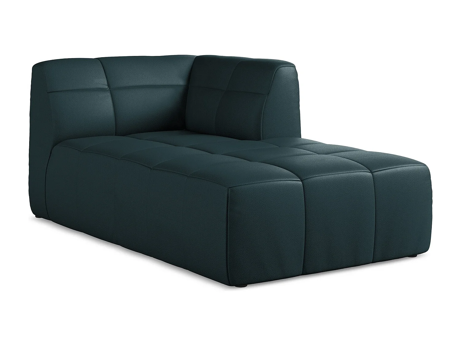 Chaise longue direito em couro sintético marinho - ALOHA