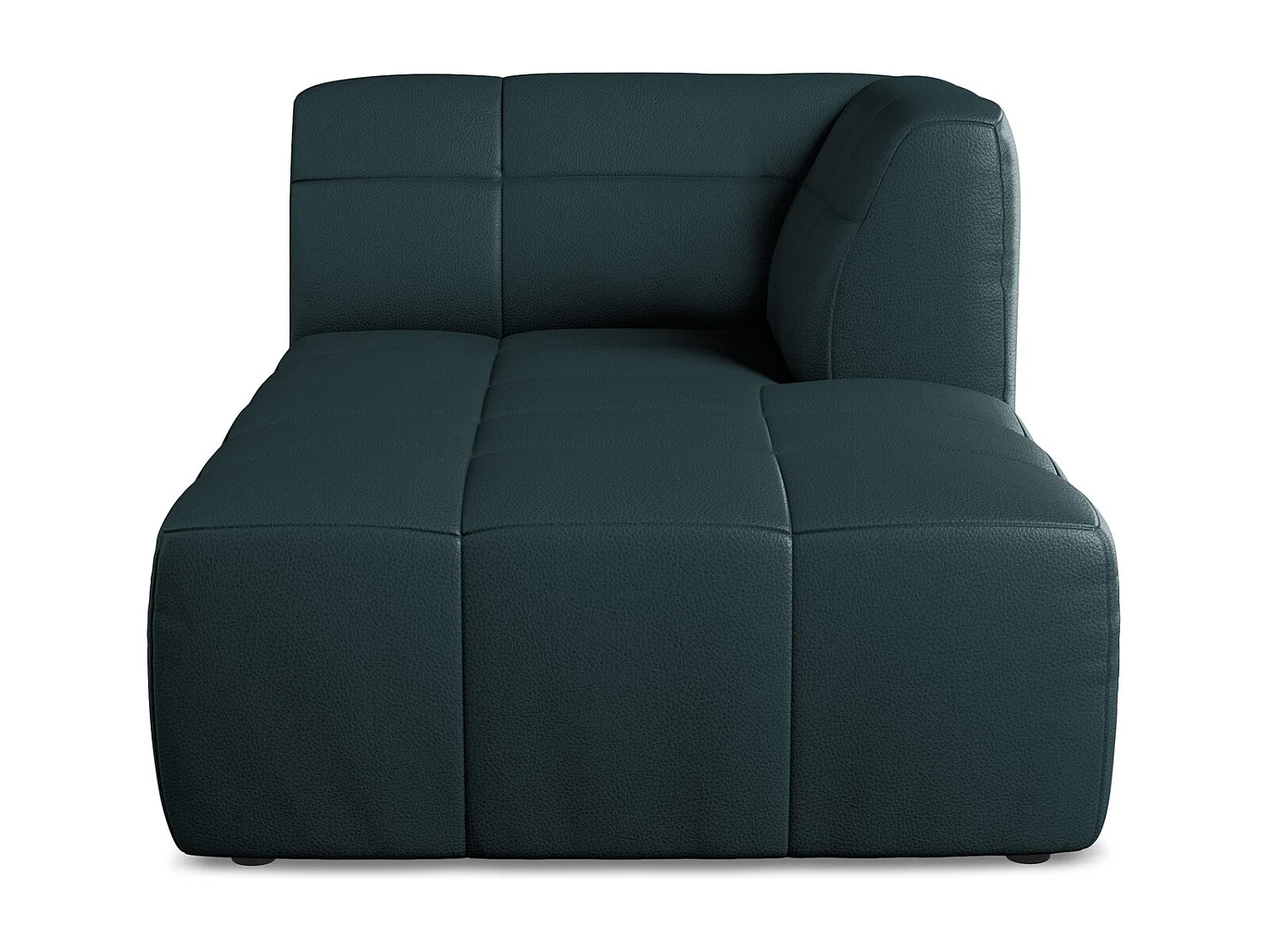 Chaise longue direito em couro sintético marinho - ALOHA