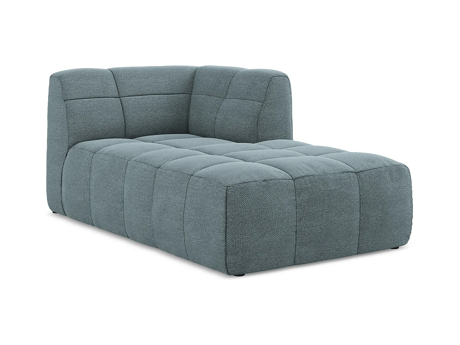 Méridienne droite en tissu bouclette - jeans - ALOHA