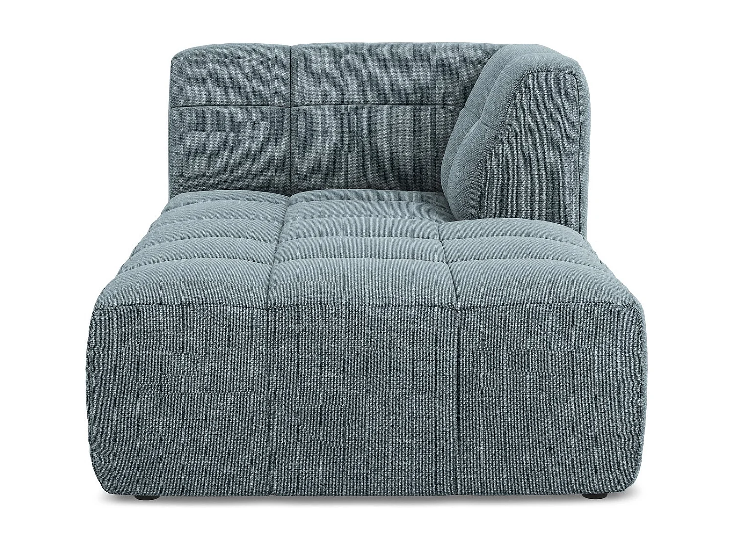 Méridienne droite en tissu bouclette - jeans - ALOHA