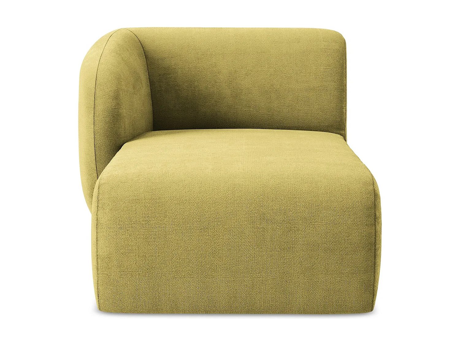 Méridienne gauche en tissu chenille - vert citron - LANI