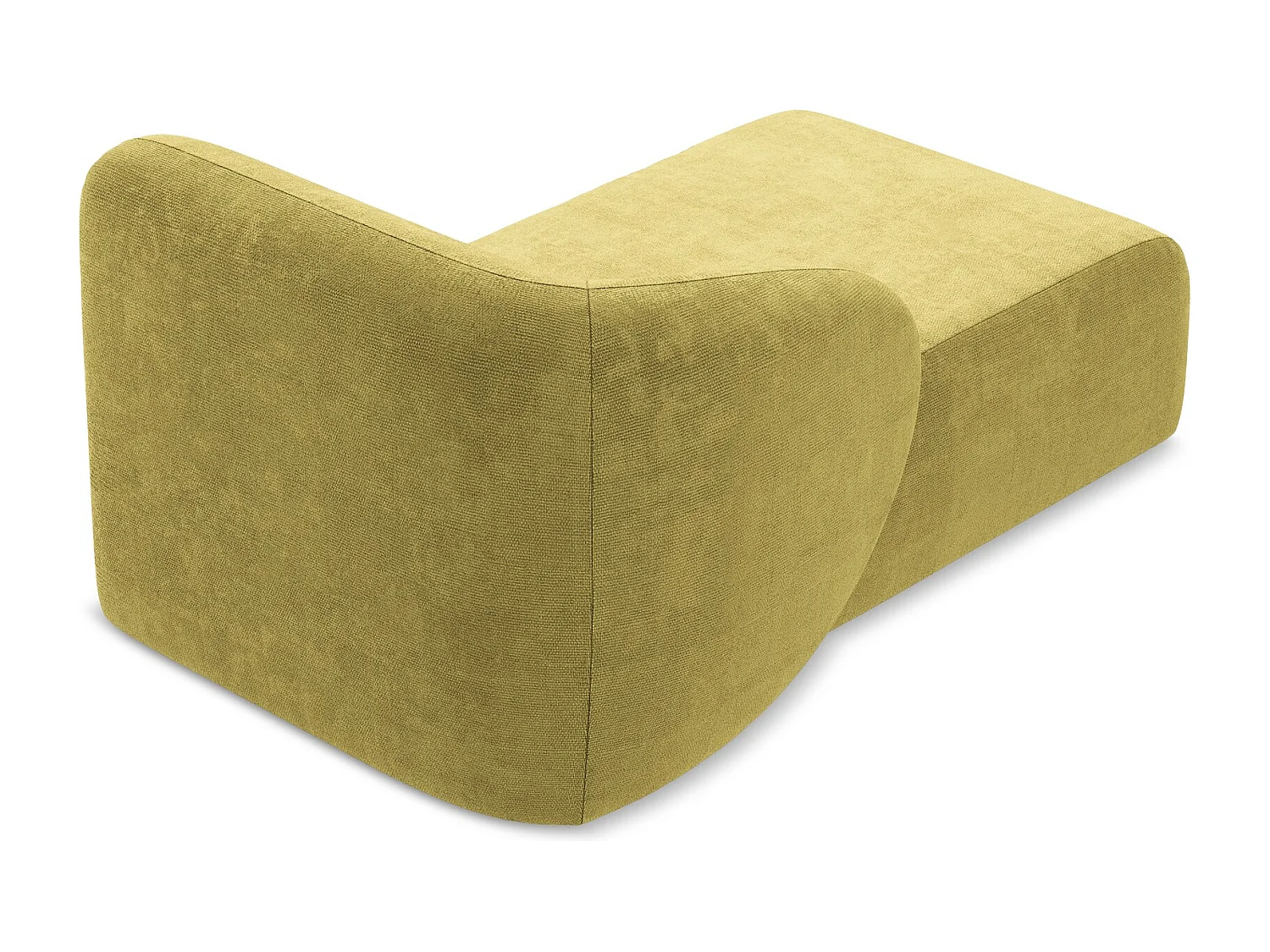 Méridienne gauche en tissu chenille - vert citron - LANI