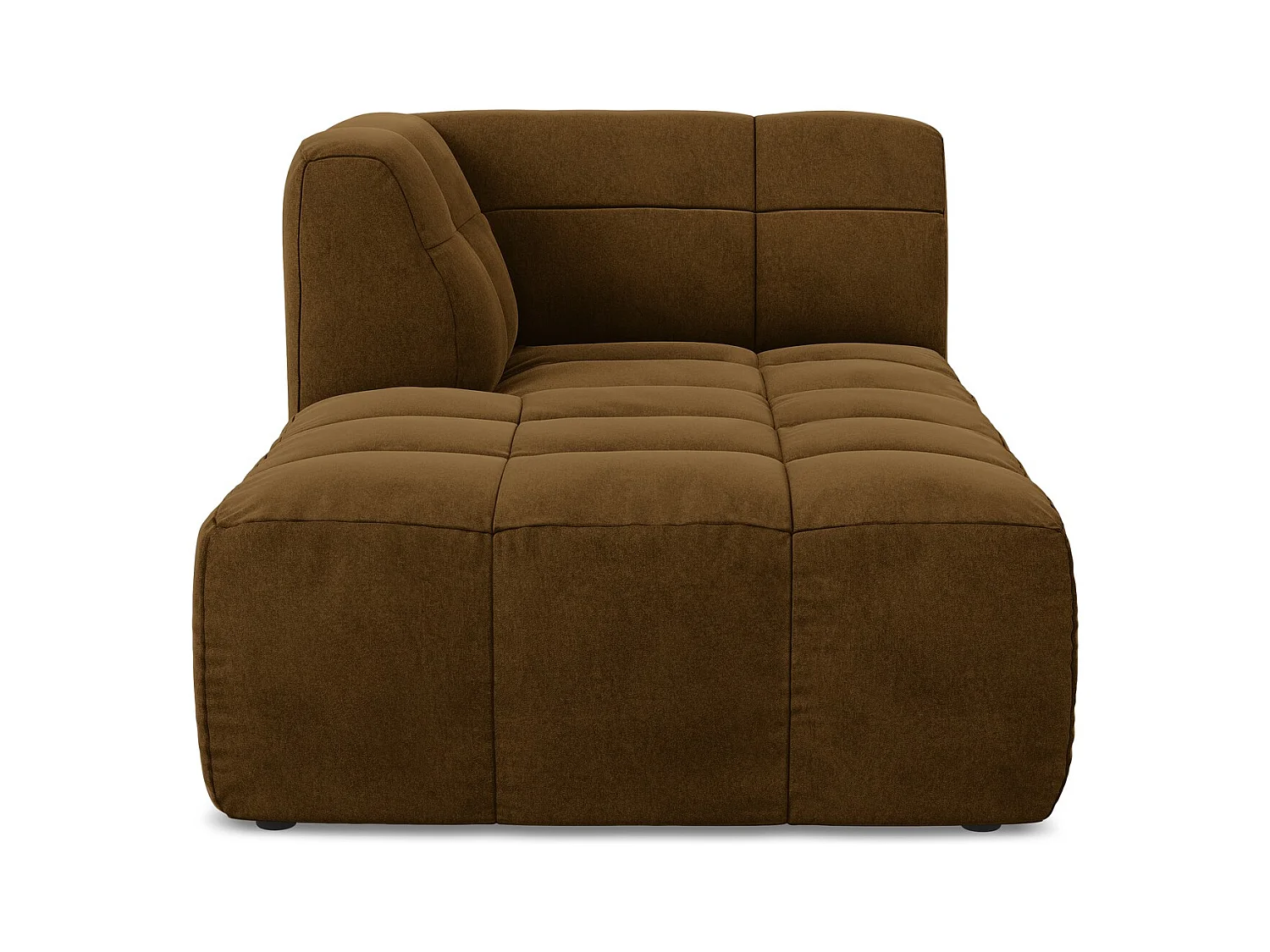 Méridienne gauche en velours - moutarde - ALOHA