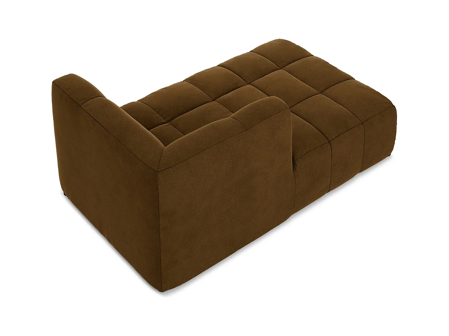 Méridienne gauche en velours - moutarde - ALOHA