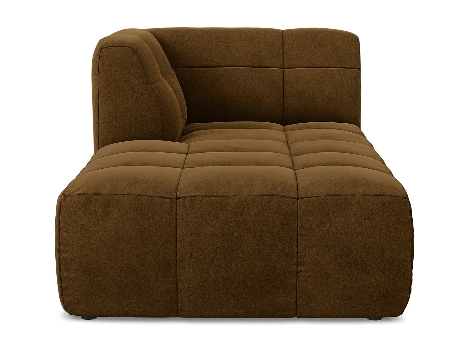 Méridienne gauche en velours - moutarde - ALOHA