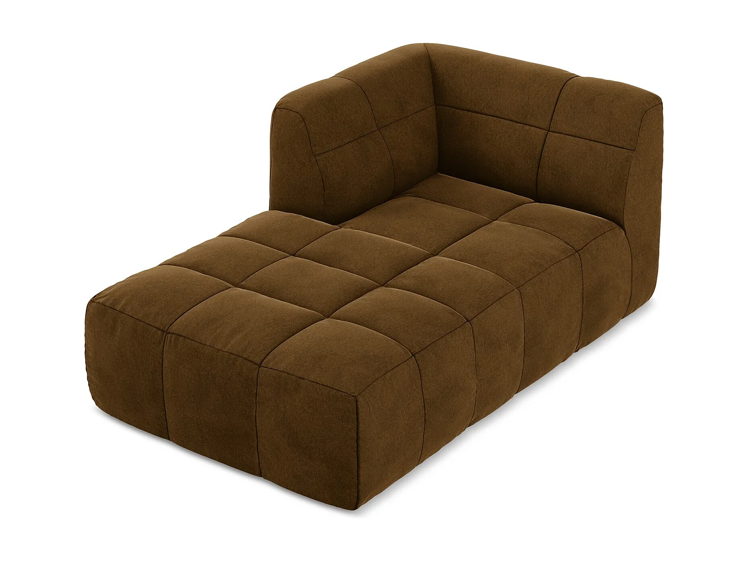 Méridienne gauche en velours - moutarde - ALOHA