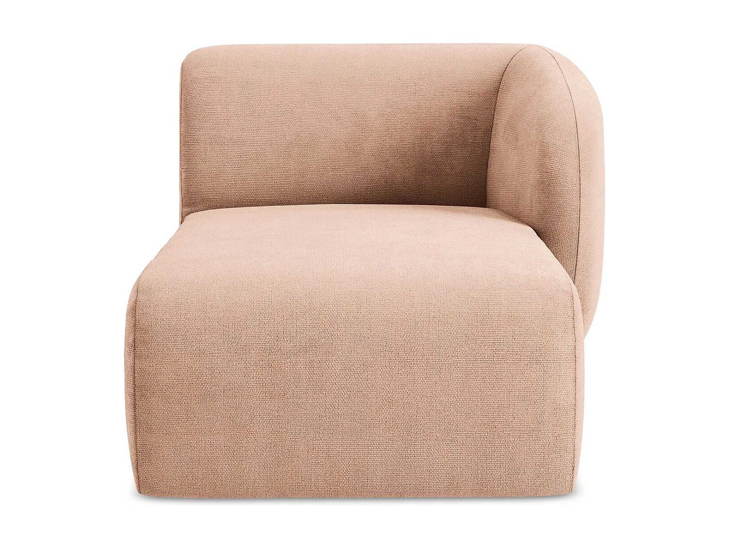 Méridienne droite en tissu chenille - pêche - LANI