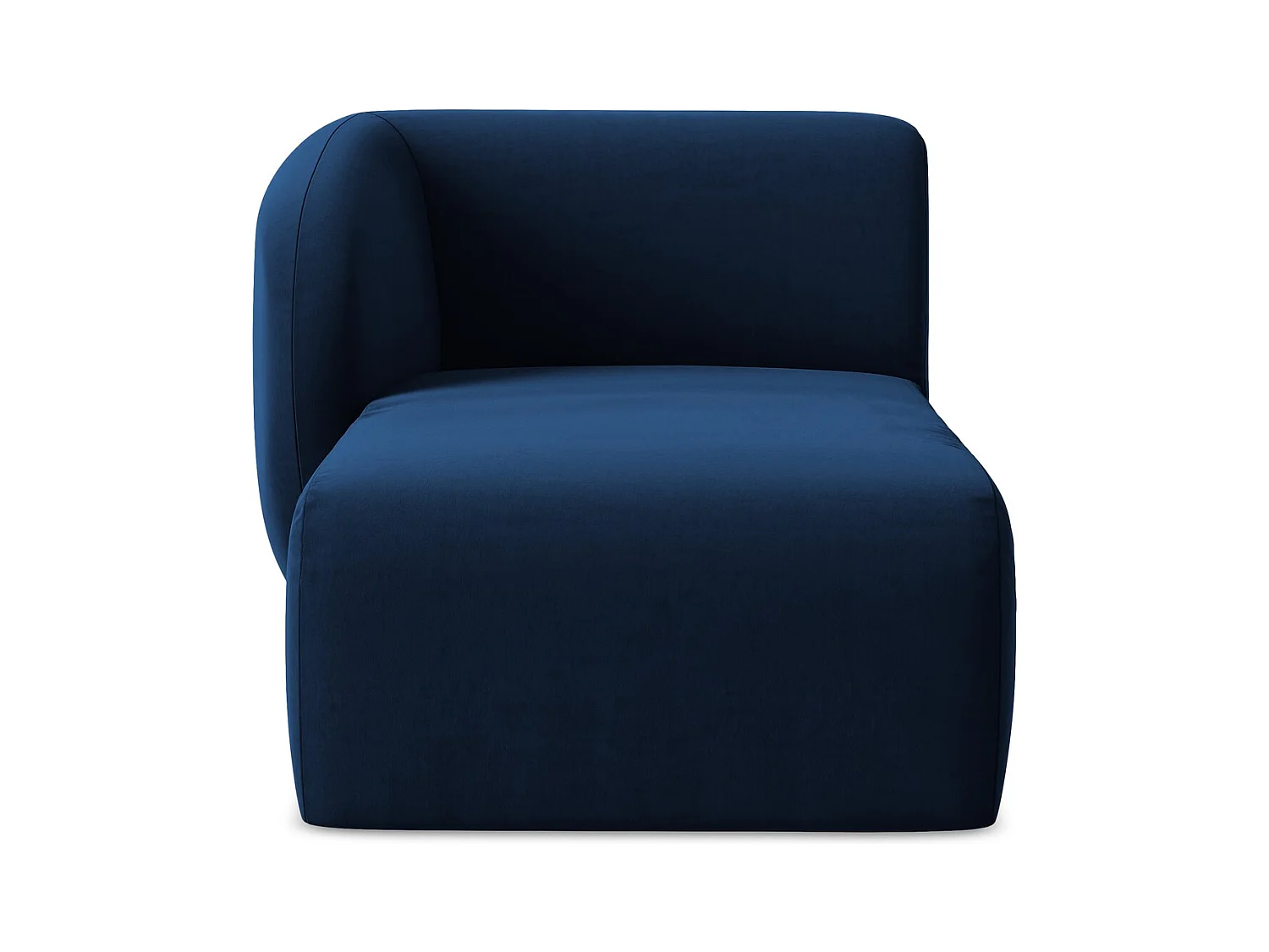 Chaise longue met hoek links van koningsblauw velours - LANI