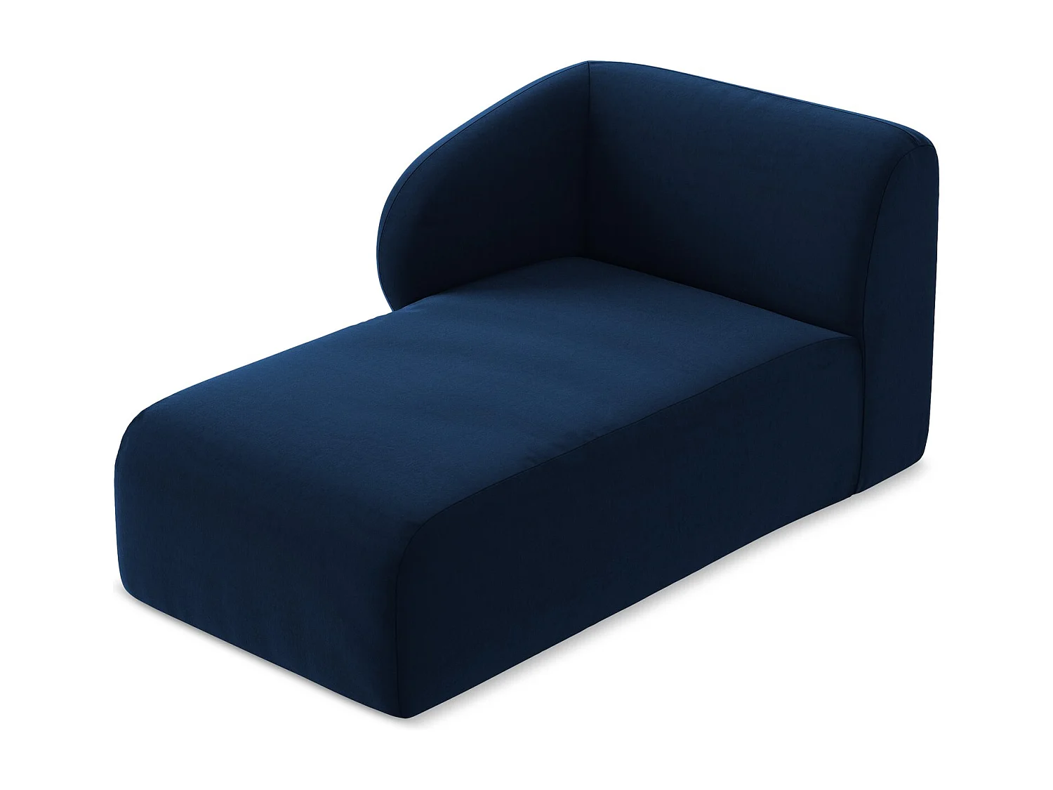 Méridienne gauche en velours - bleu royal - LANI