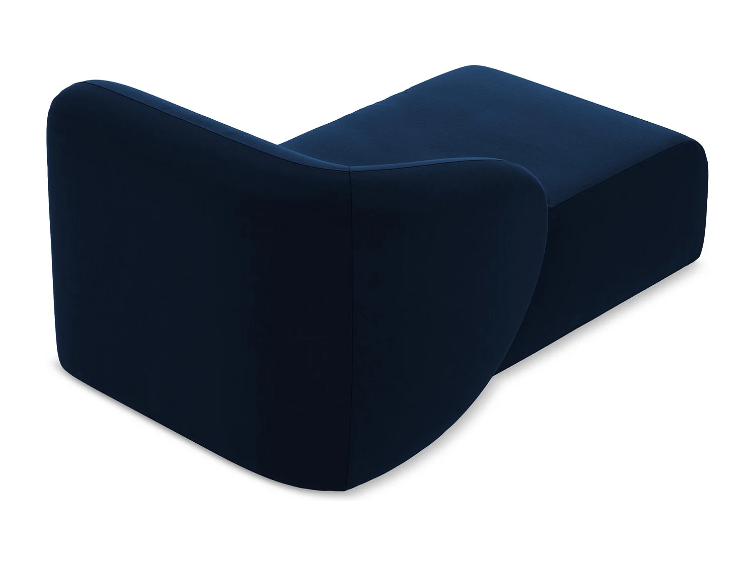 Méridienne gauche en velours - bleu royal - LANI