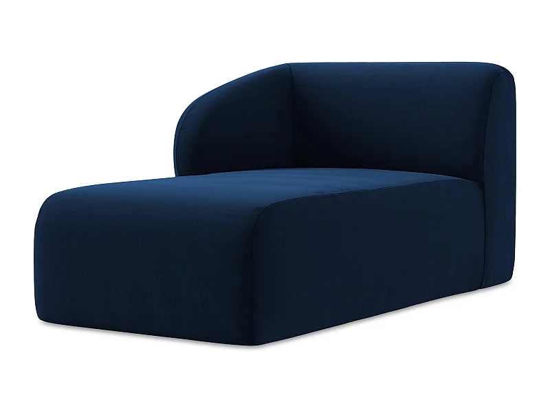 Méridienne gauche en velours - bleu royal - LANI