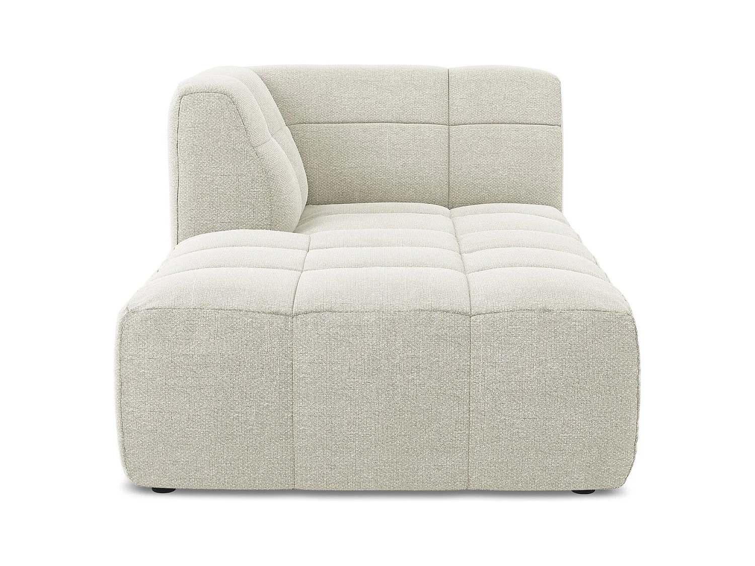 Chaise longue met hoek links van zand bouclé - ALOHA