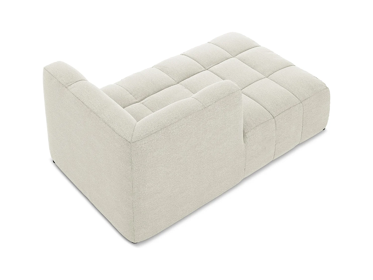 Chaise longue met hoek links van zand bouclé - ALOHA