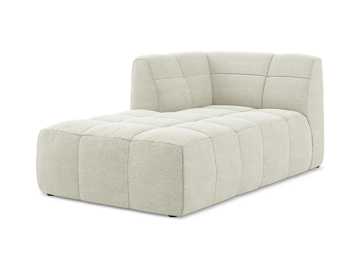 Méridienne gauche en tissu bouclette - sable - ALOHA