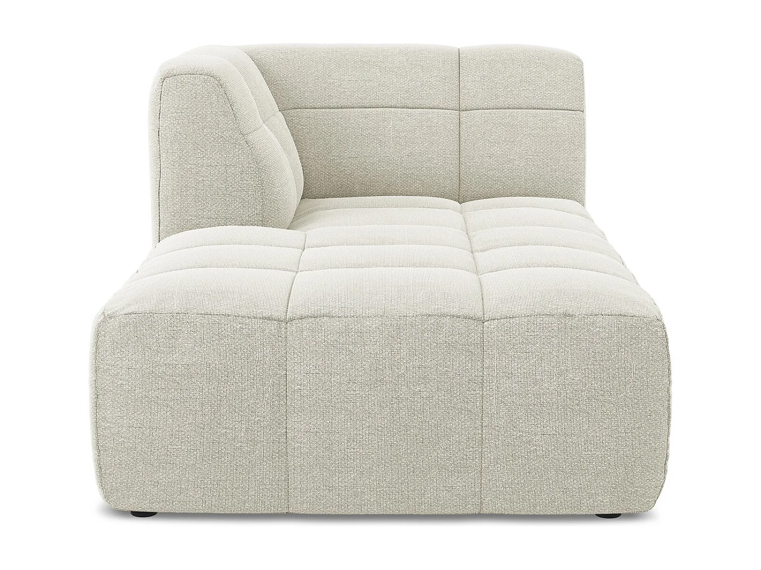 Méridienne gauche en tissu bouclette - sable - ALOHA