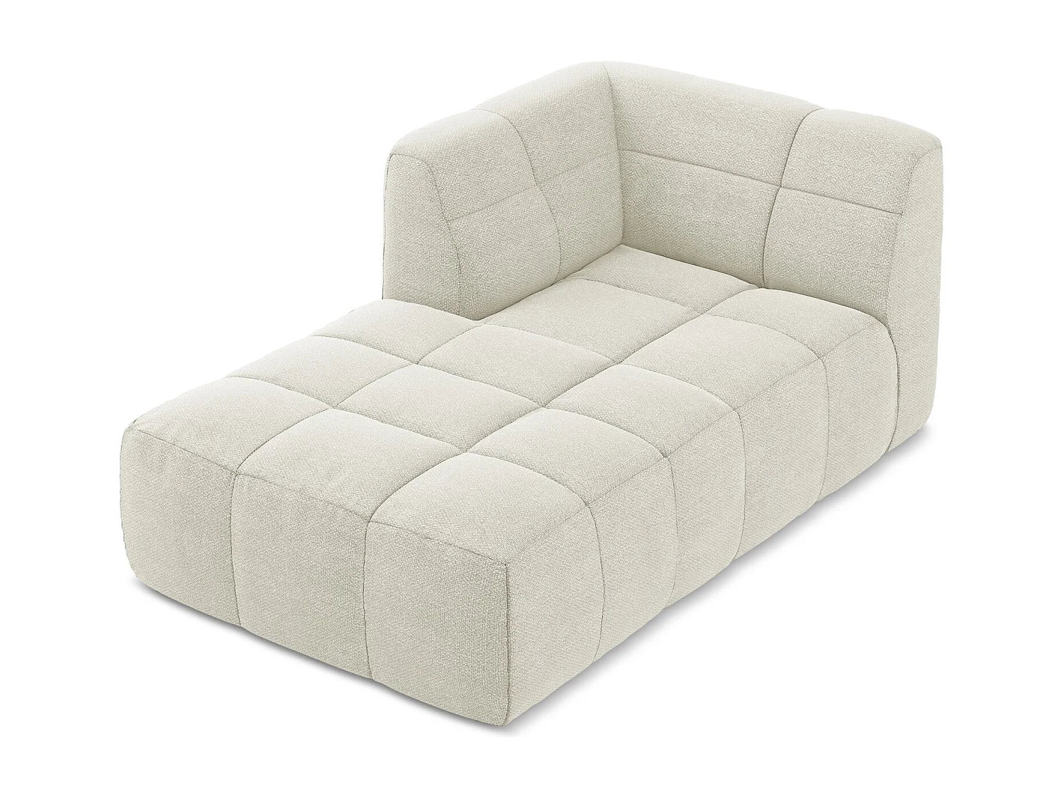 Méridienne gauche en tissu bouclette - sable - ALOHA