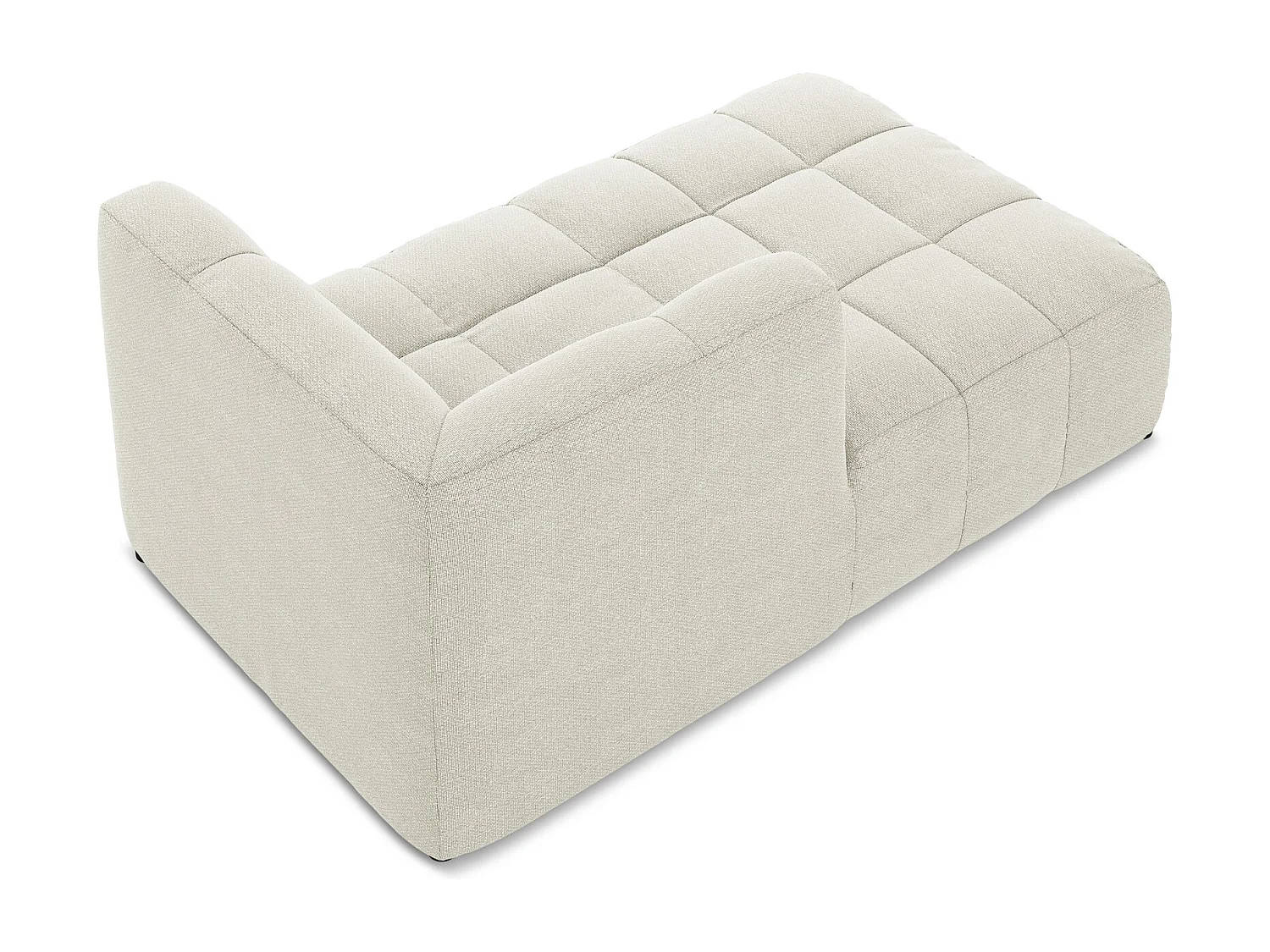 Méridienne gauche en tissu bouclette - sable - ALOHA