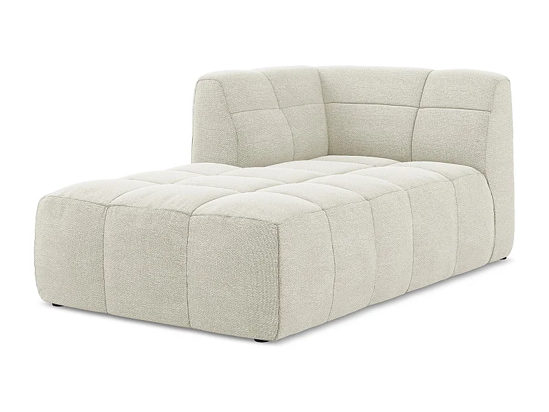 Méridienne gauche en tissu bouclette - sable - ALOHA