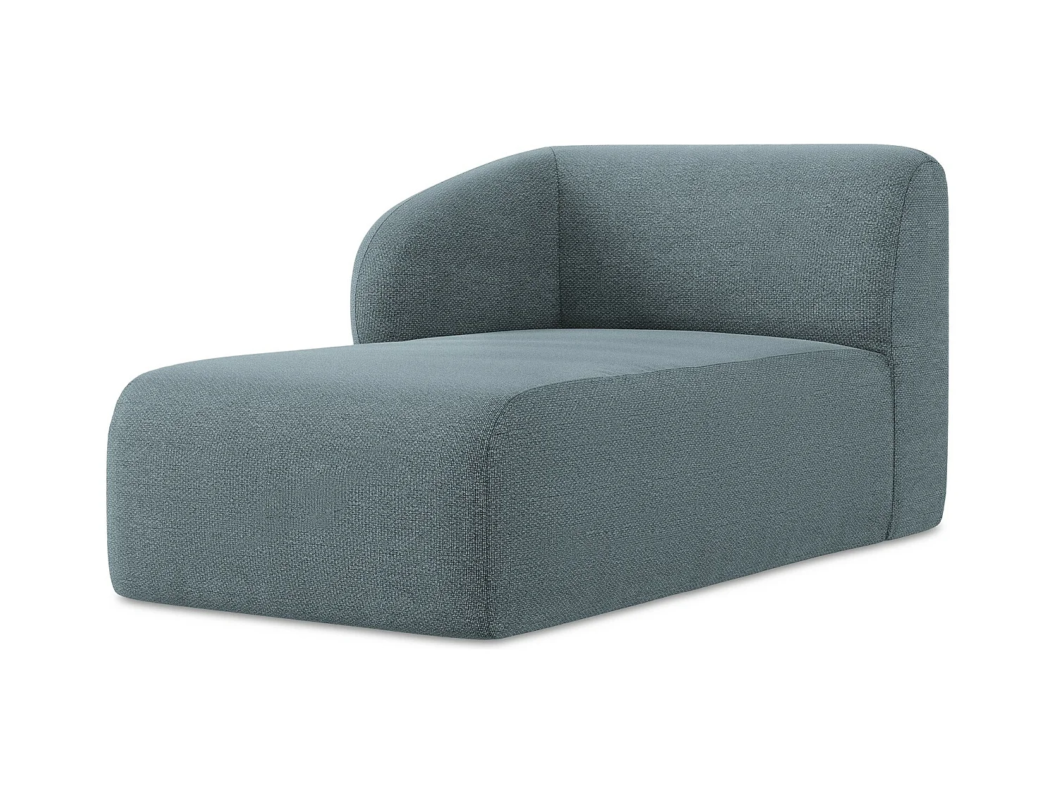Méridienne gauche en tissu bouclette - jeans - LANI