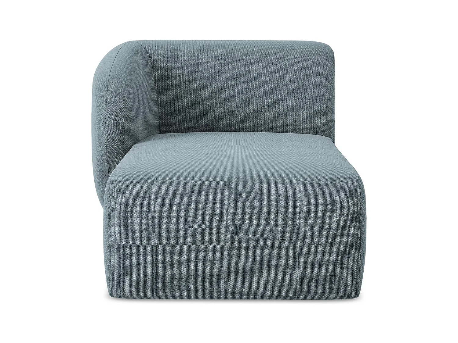 Méridienne gauche en tissu bouclette - jeans - LANI