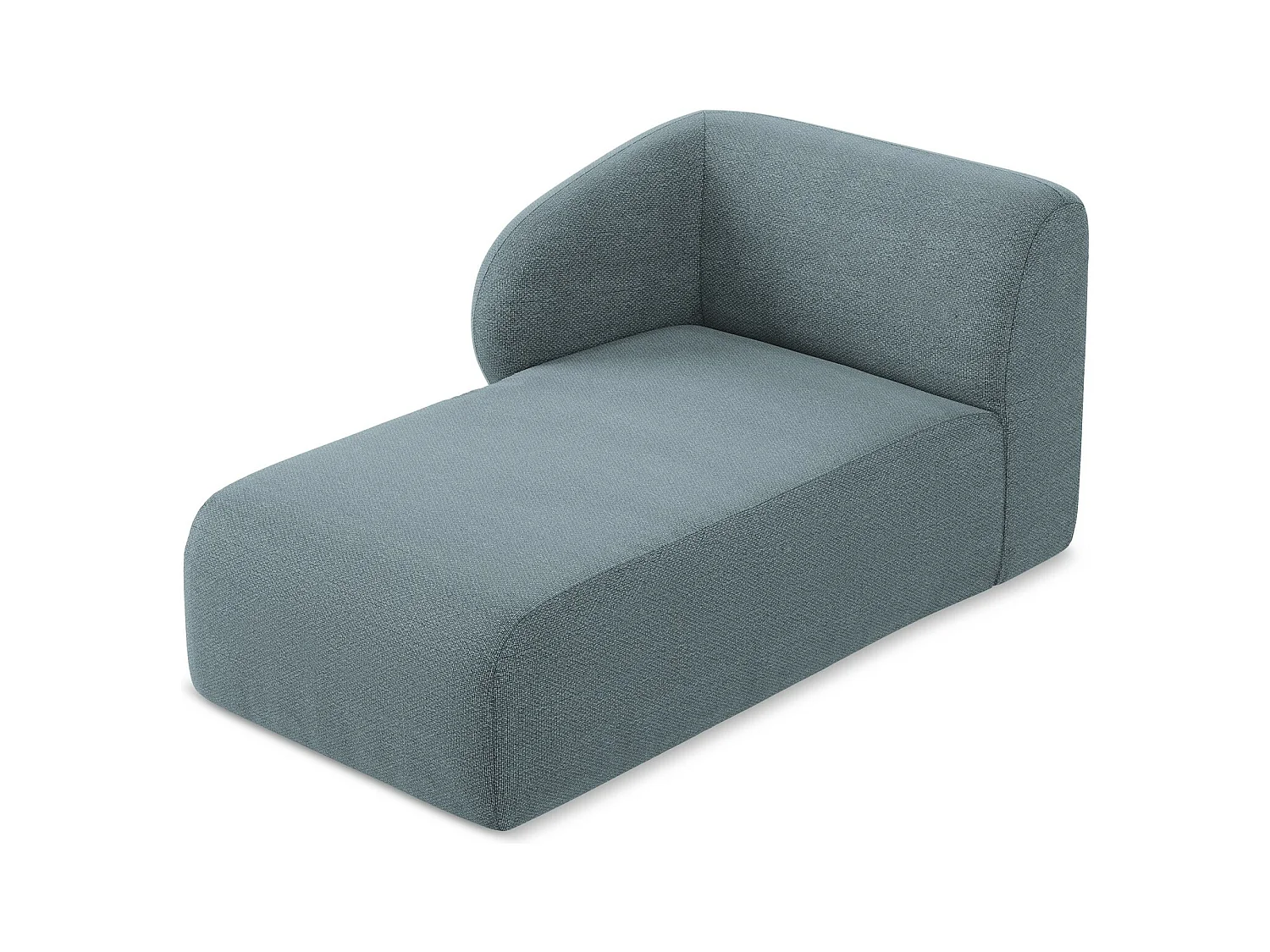 Méridienne gauche en tissu bouclette - jeans - LANI