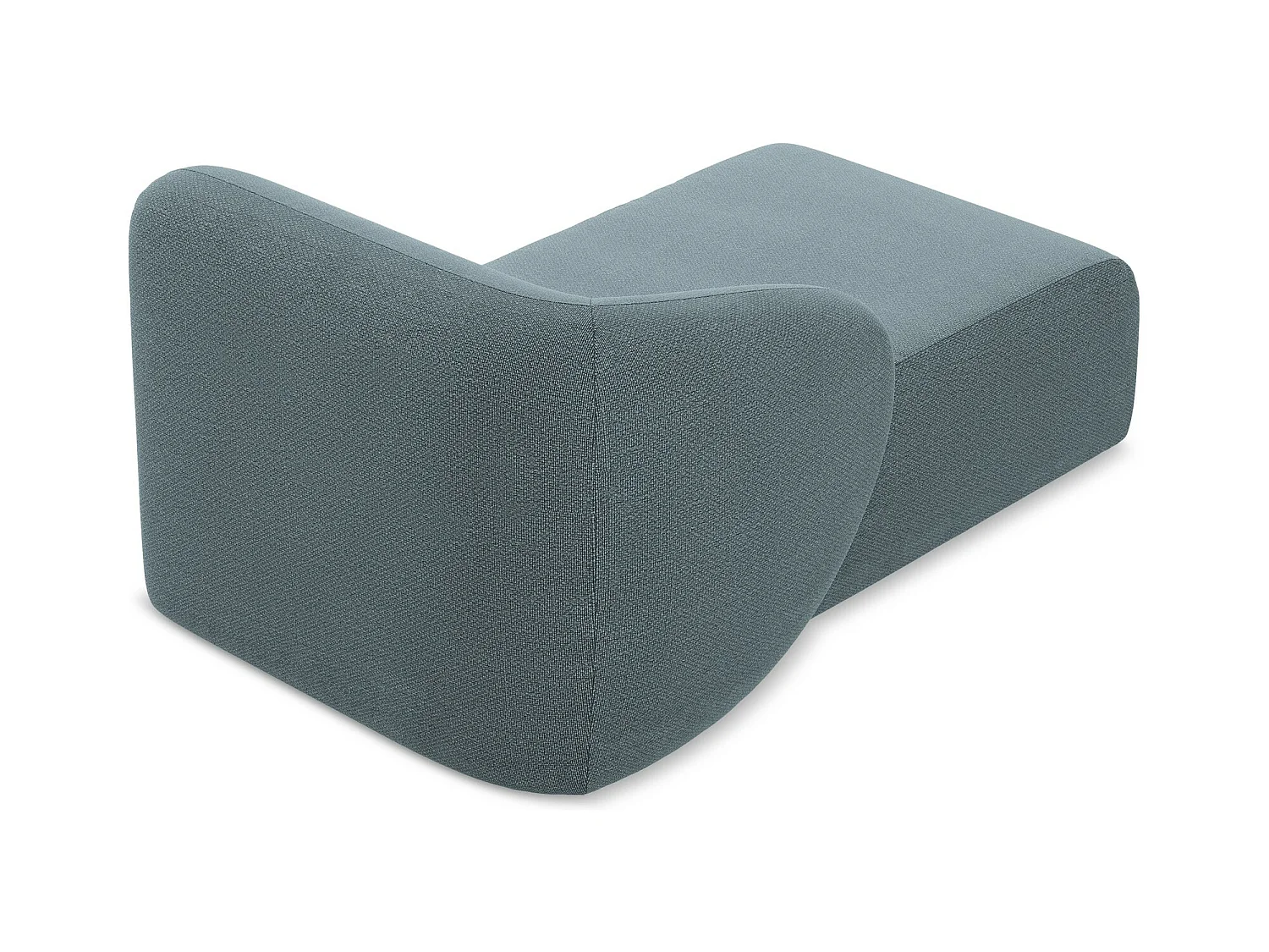 Méridienne gauche en tissu bouclette - jeans - LANI