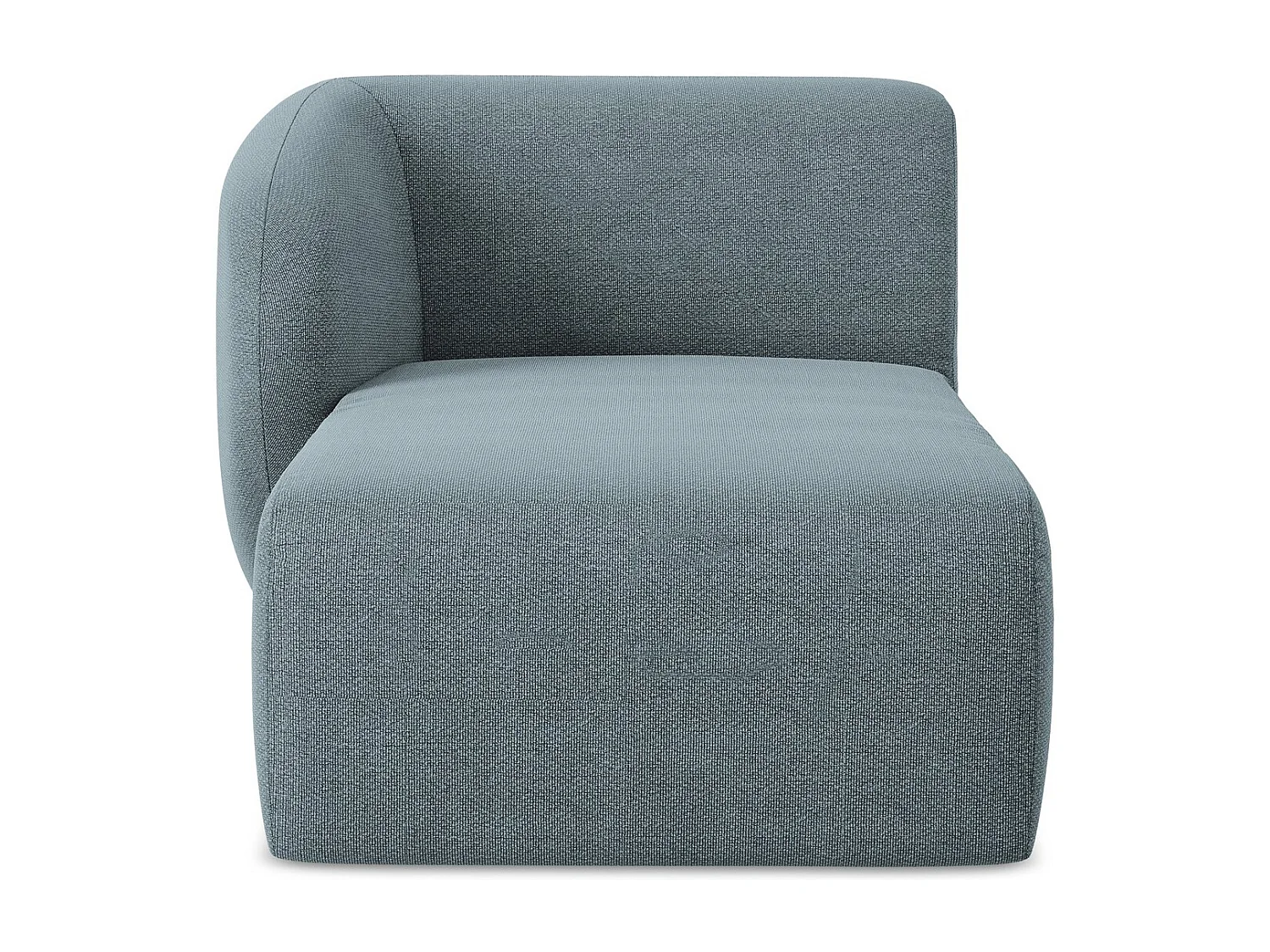 Méridienne gauche en tissu bouclette - jeans - LANI