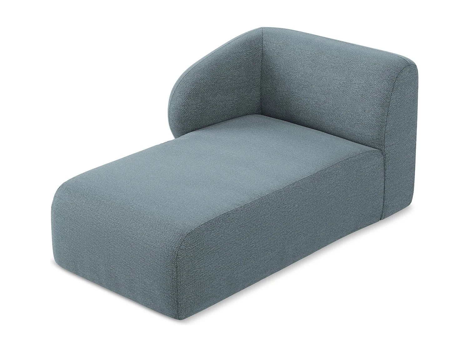 Méridienne gauche en tissu bouclette - jeans - LANI