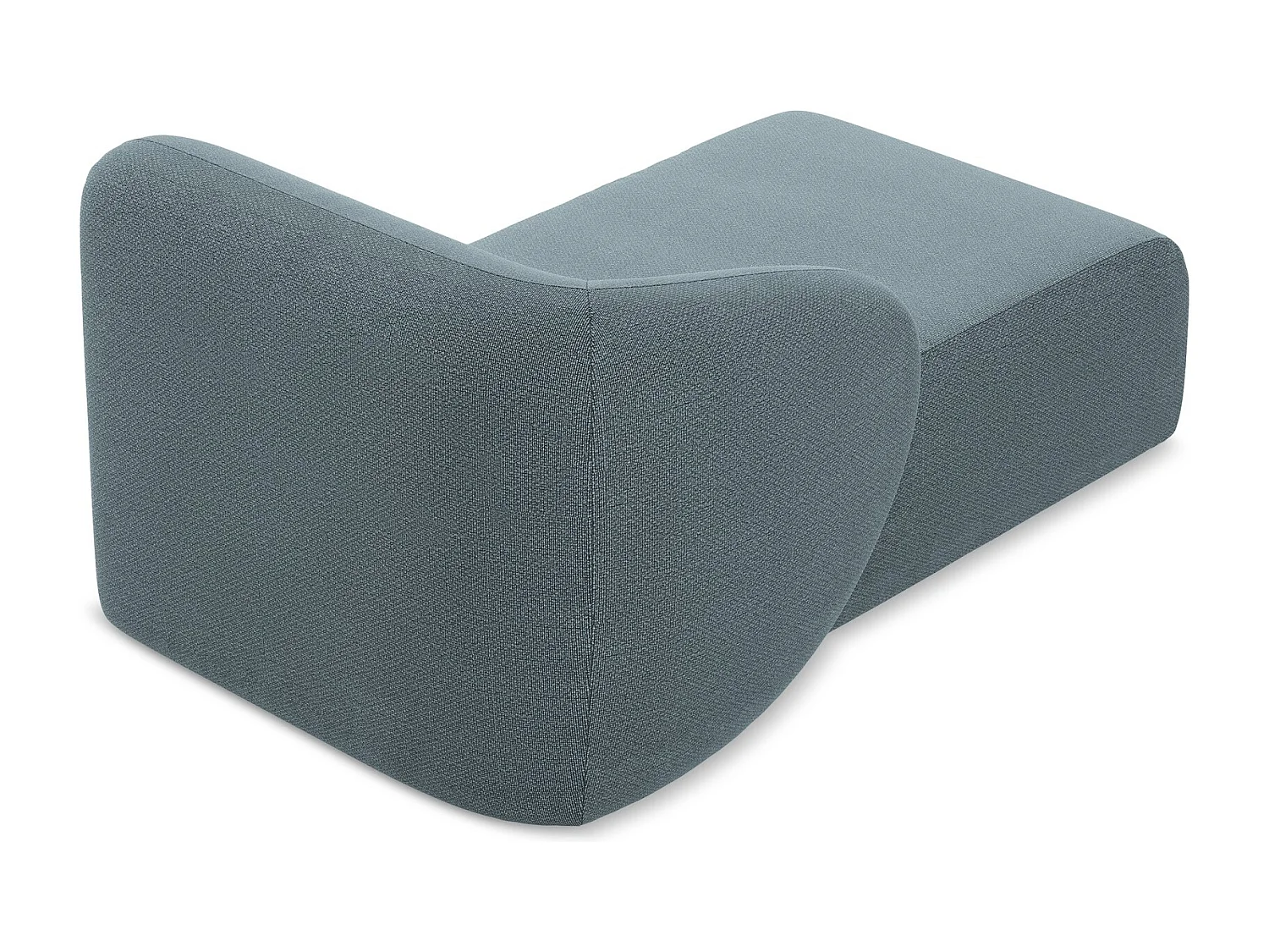 Méridienne gauche en tissu bouclette - jeans - LANI