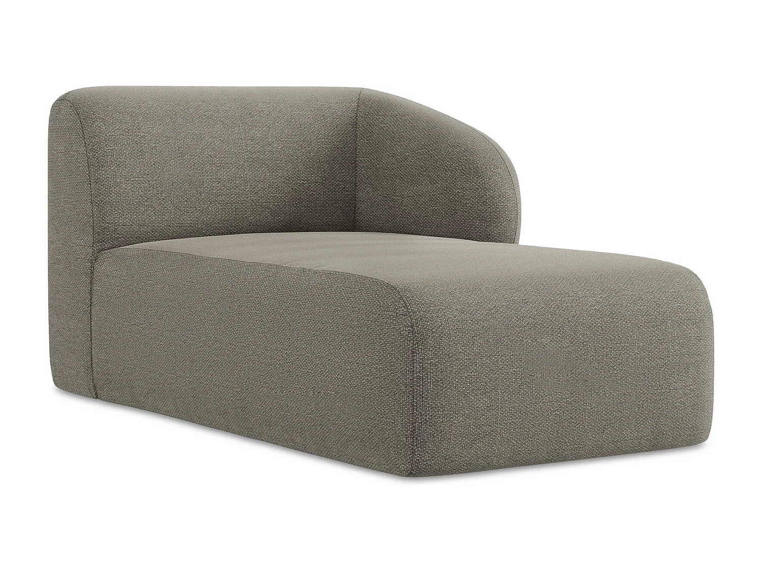 Chaise longue met hoek rechts van grijs bouclé - LANI