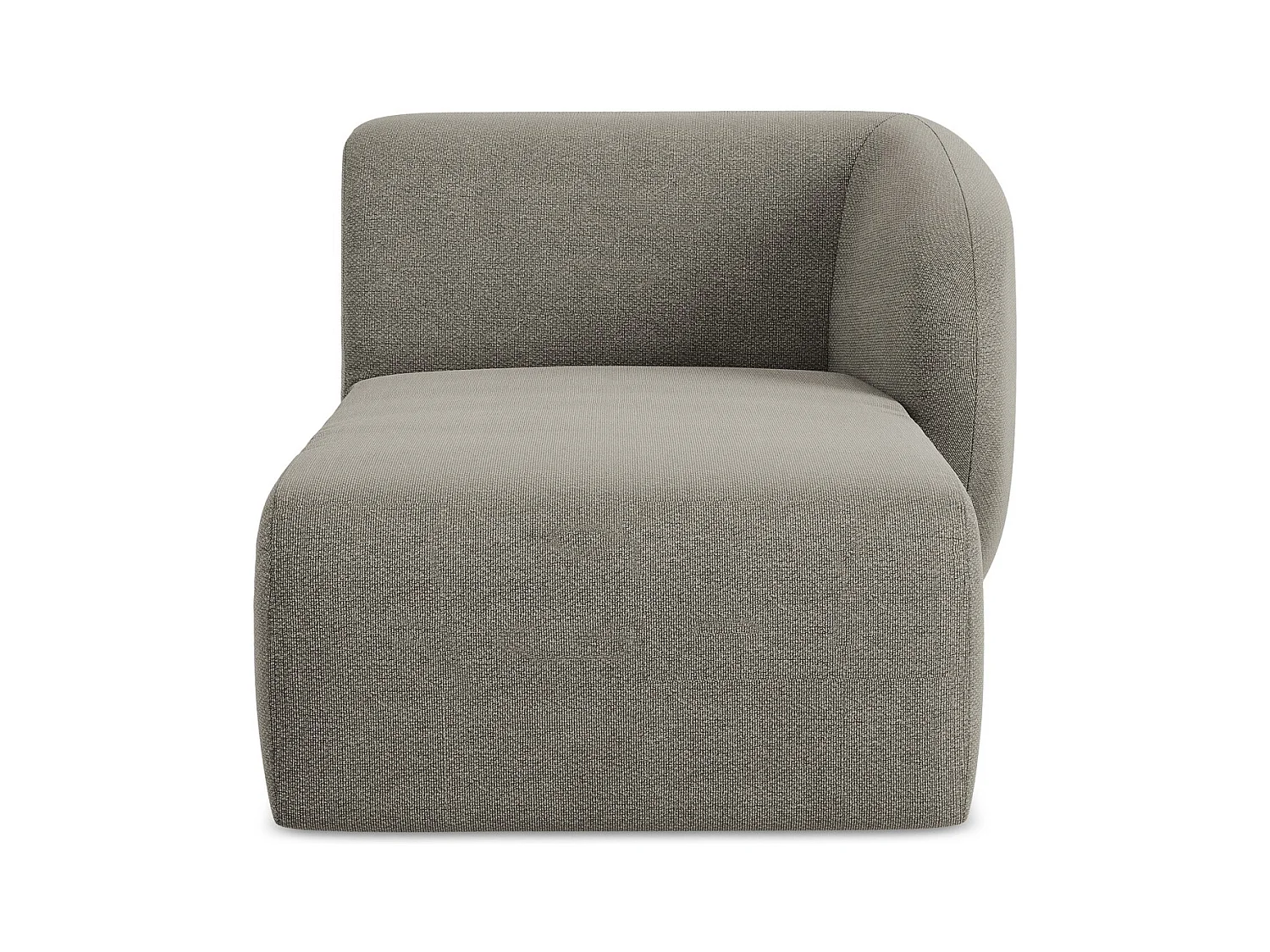 Chaise longue met hoek rechts van grijs bouclé - LANI