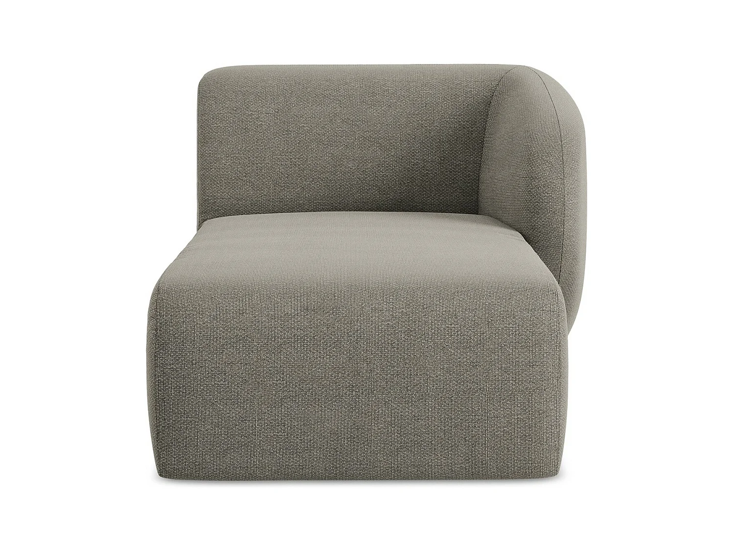 Méridienne droite en tissu bouclette - gris - LANI