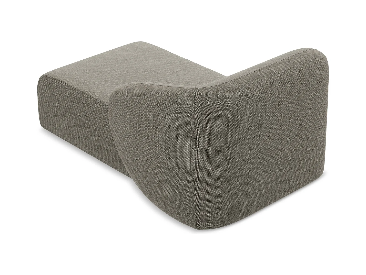 Méridienne droite en tissu bouclette - gris - LANI