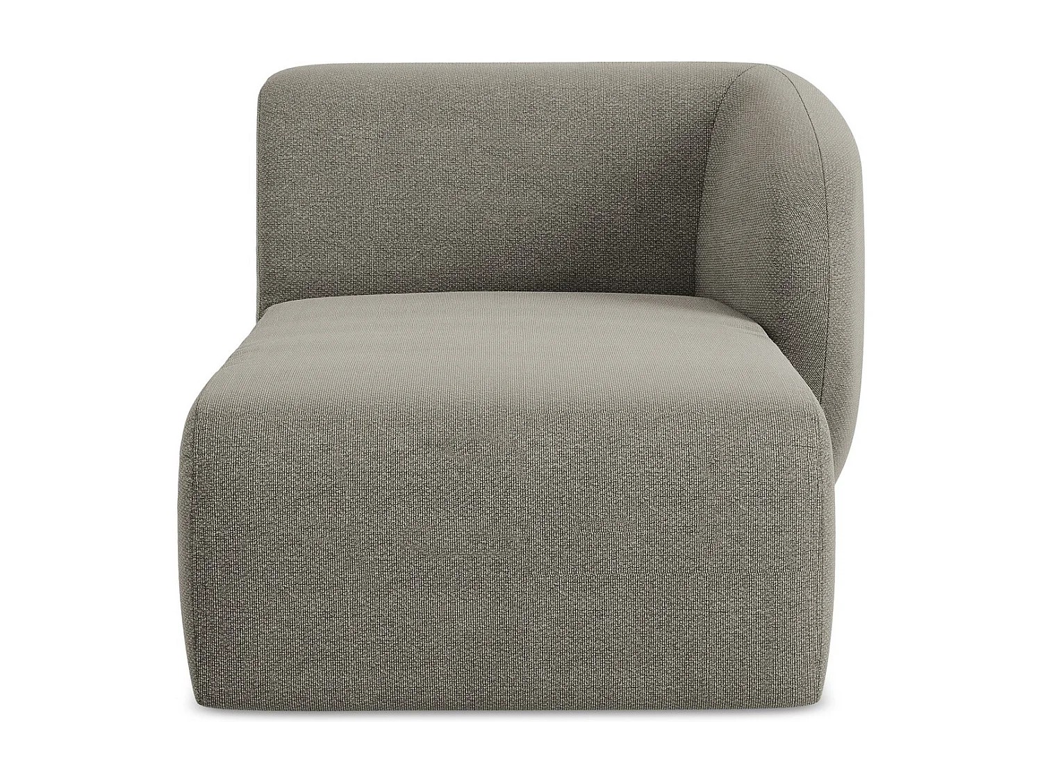 Méridienne droite en tissu bouclette - gris - LANI