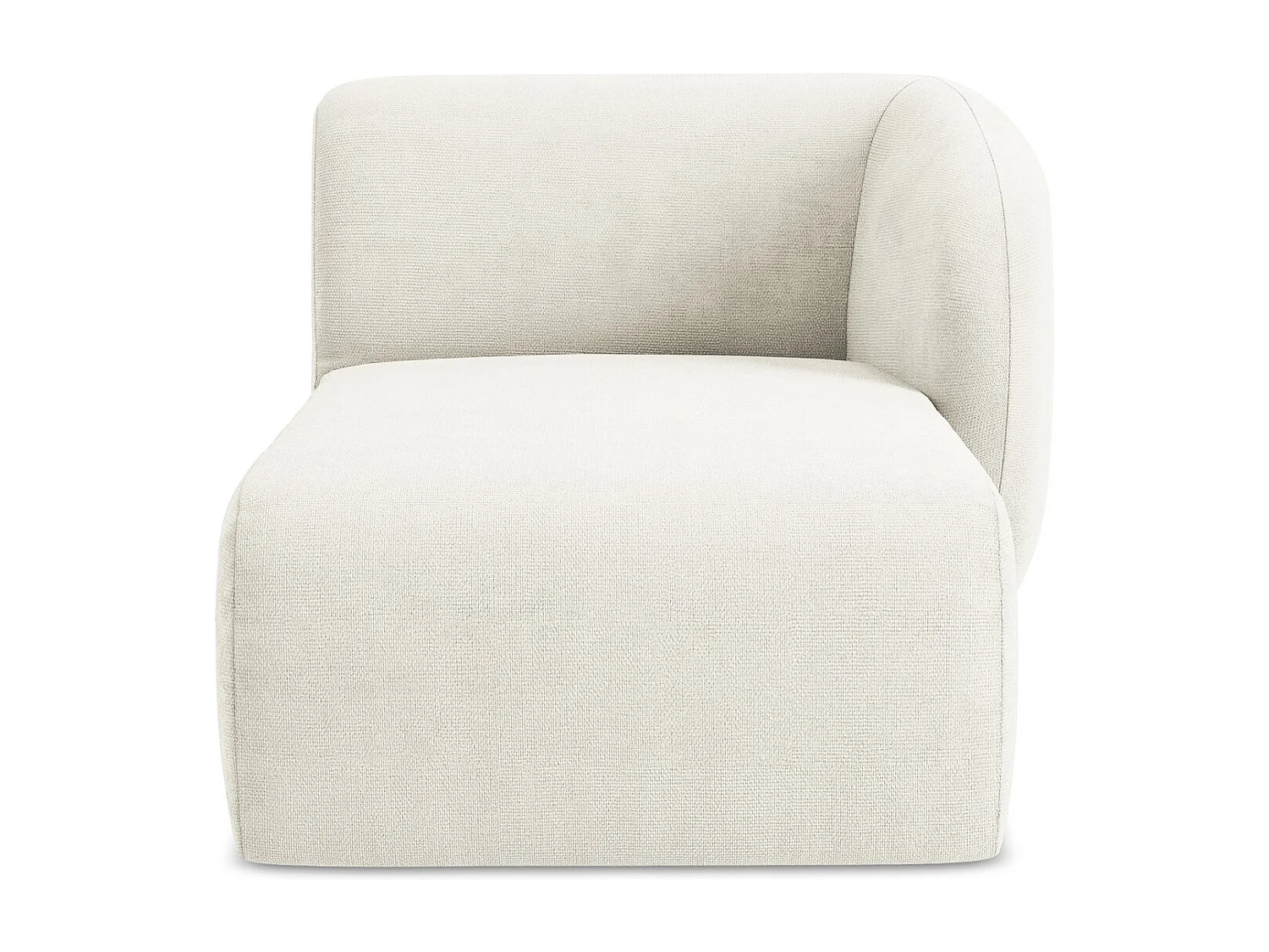 Méridienne droite en tissu chenille - blanc - LANI