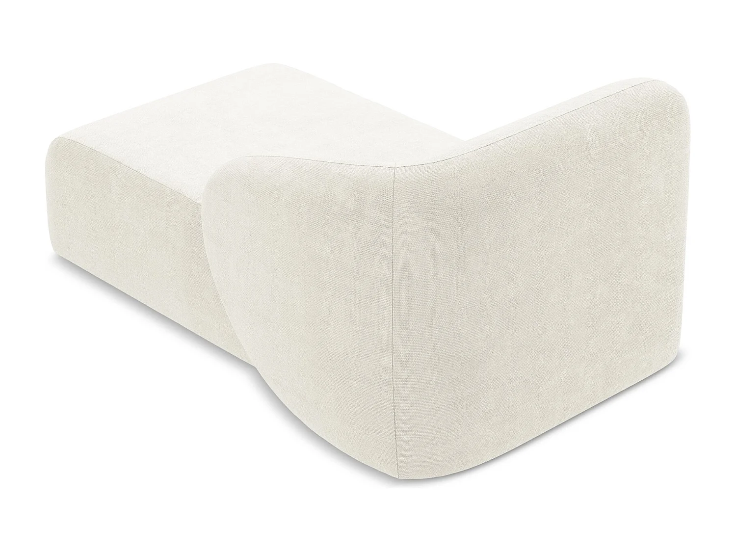 Méridienne droite en tissu chenille - blanc - LANI