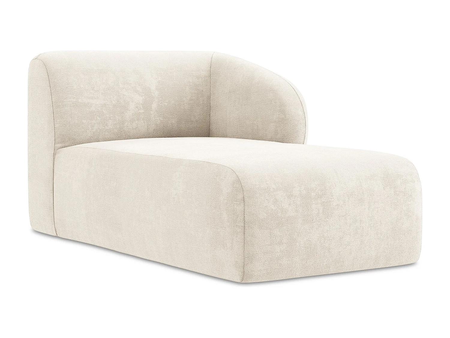 Méridienne droite en tissu chenille - beige clair - LANI