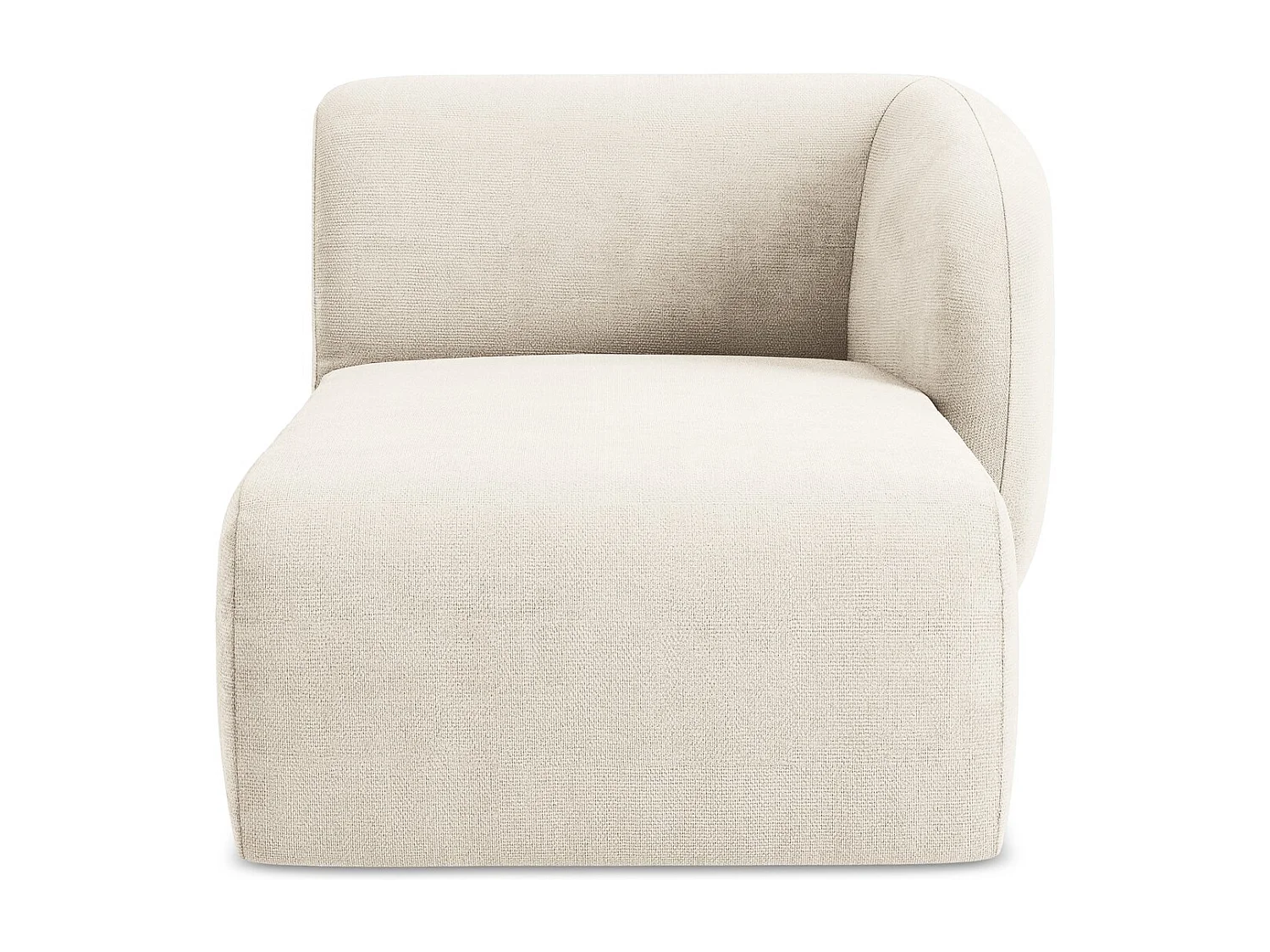 Méridienne droite en tissu chenille - beige clair - LANI