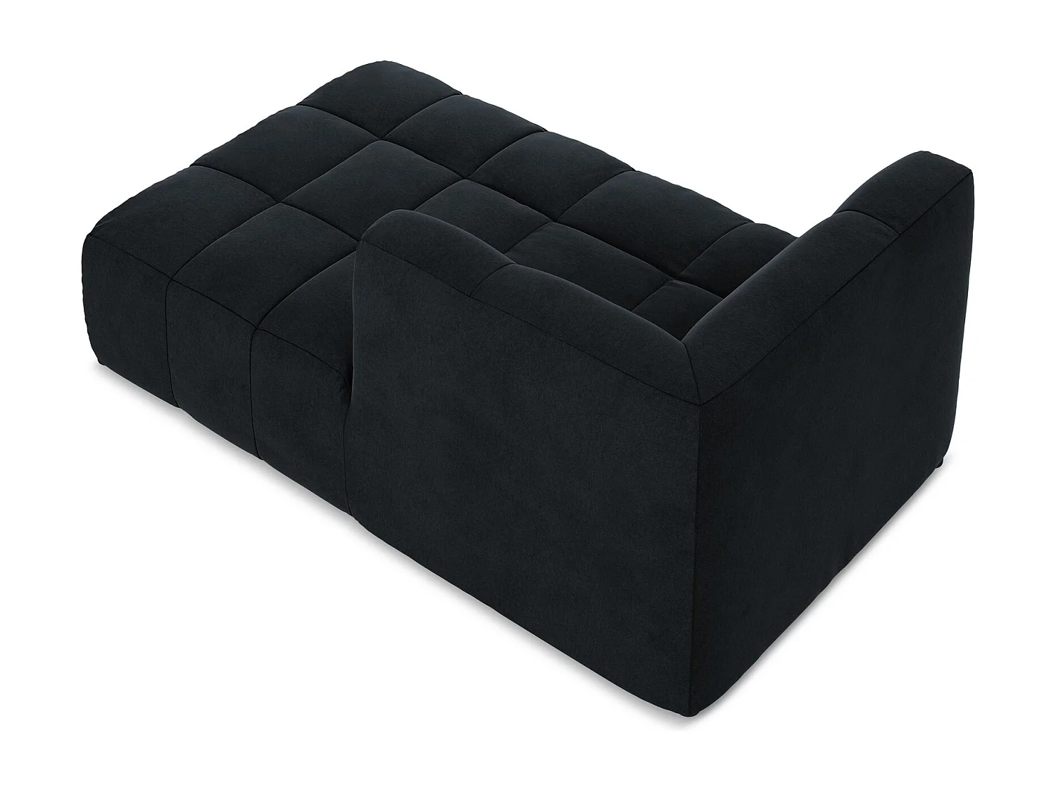 Méridienne droite en velours - bleu royal - ALOHA