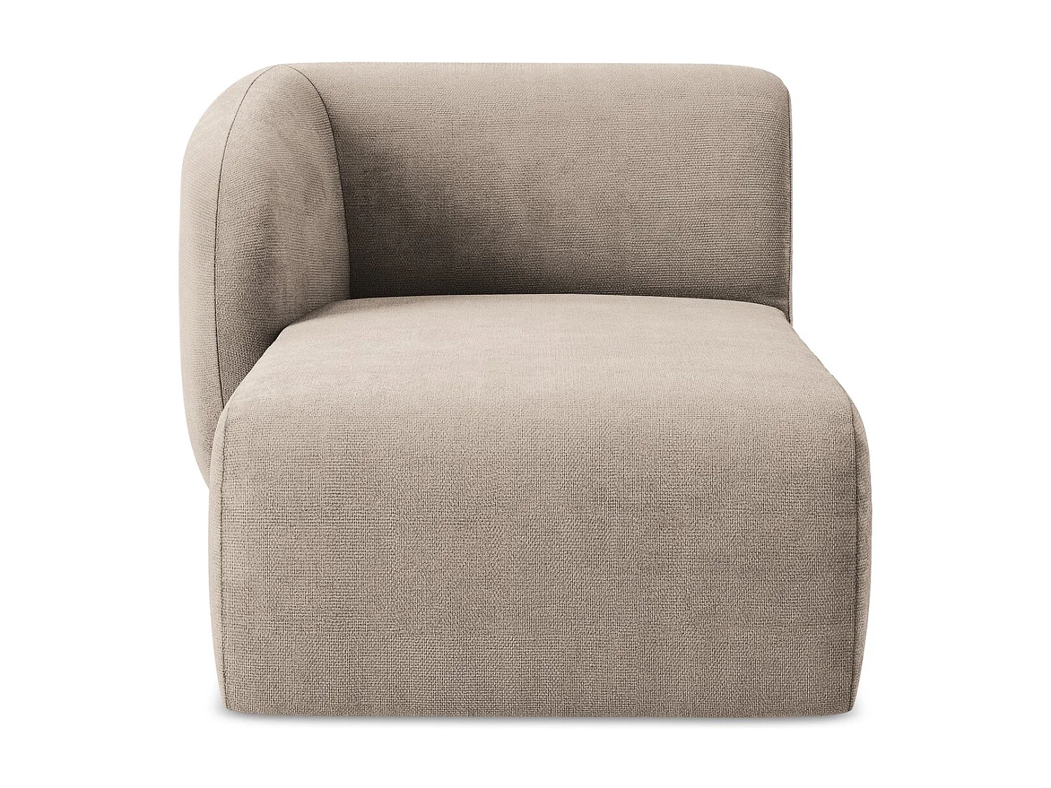 Méridienne gauche en tissu chenille - beige foncé - LANI