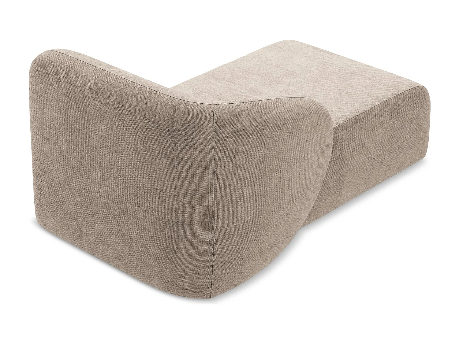 Méridienne gauche en tissu chenille - beige foncé - LANI