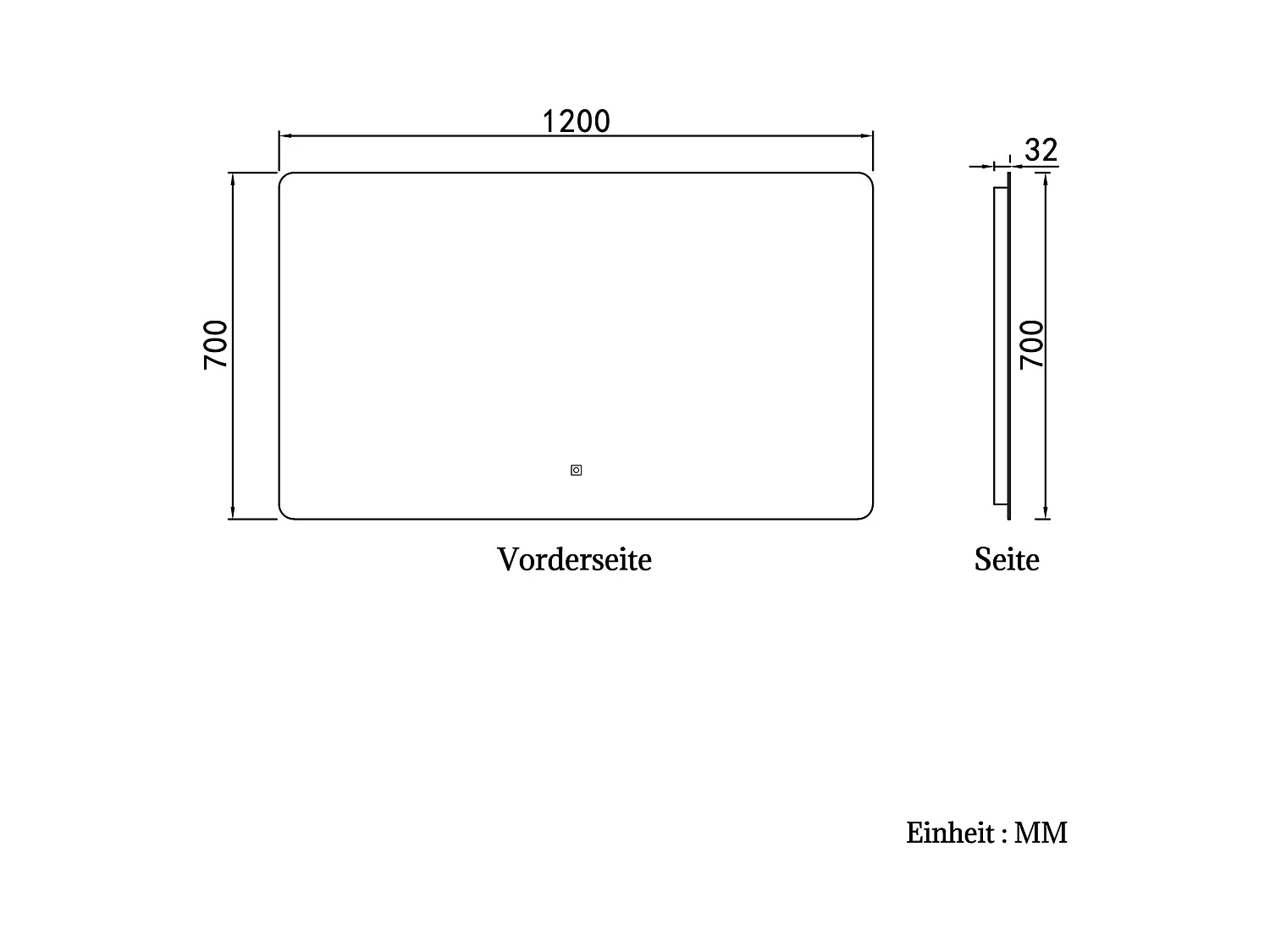 AICA LED Badspiegel 120x70cm Wand/Touchschalter Anti-Beschlag 3 Lichfarbe+Dimmbar Memory-Funktion