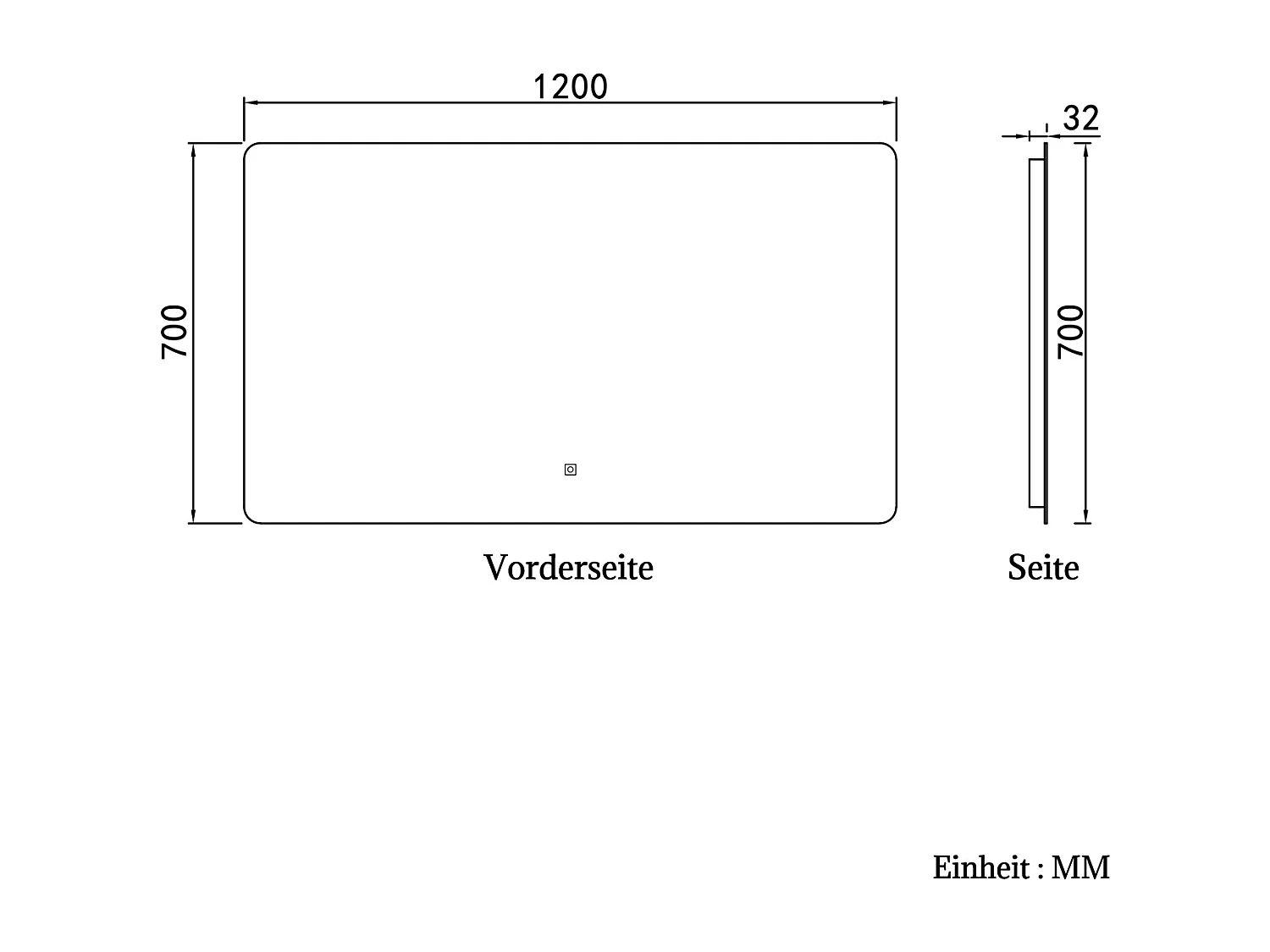 AICA LED Badspiegel 120x70cm Wand/Touchschalter Anti-Beschlag 3 Lichfarbe+Dimmbar Memory-Funktion