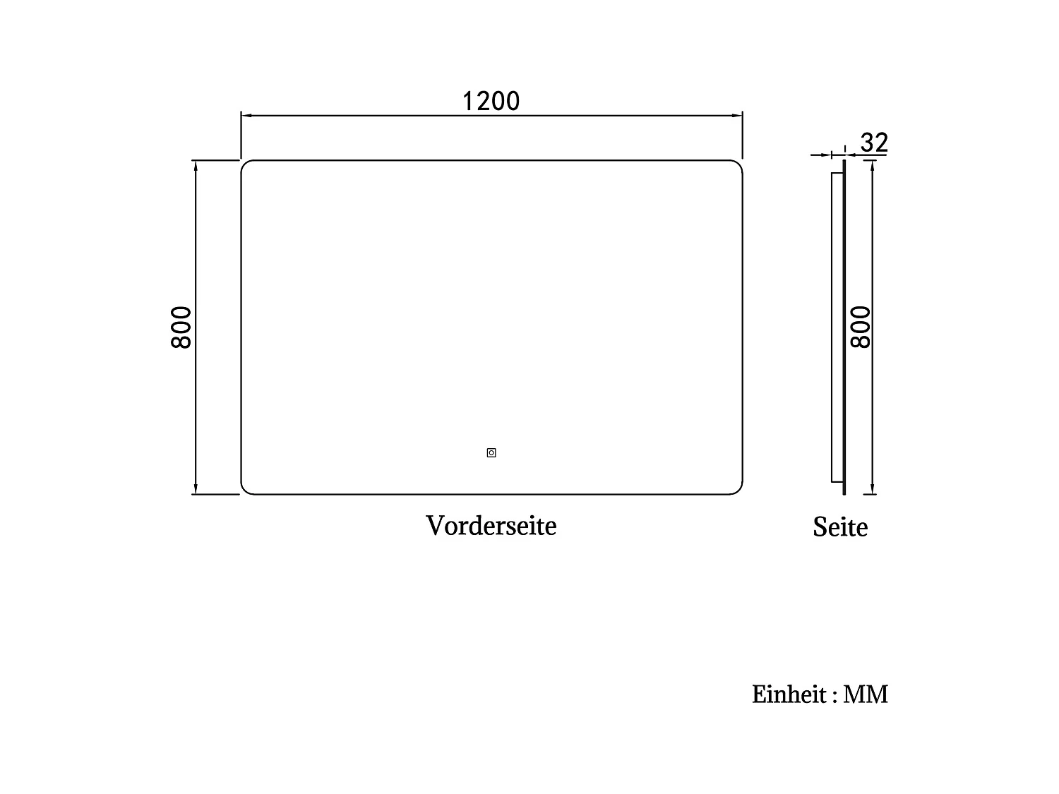 AICA LED Badspiegel 120x80cm Wand/Touchschalter Anti-Beschlag 3 Lichfarbe+Dimmbar Memory-Funktion