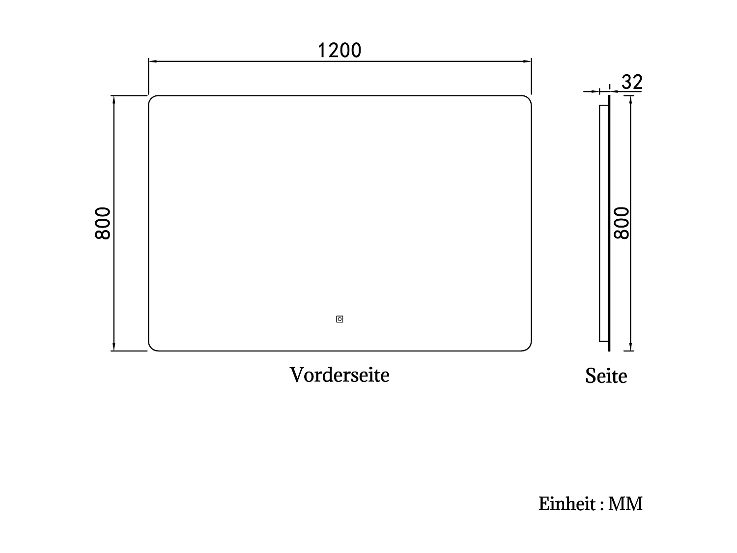 AICA LED Badspiegel 120x80cm Wand/Touchschalter Anti-Beschlag 3 Lichfarbe+Dimmbar Memory-Funktion